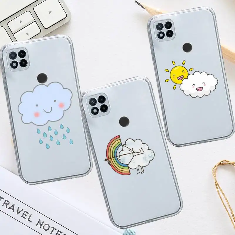 

Cute cartoon cloud pattern Phone Case Transparent for Xiaomi redmi note 8 9 10 11 t lite pro ultra mix 4 k40