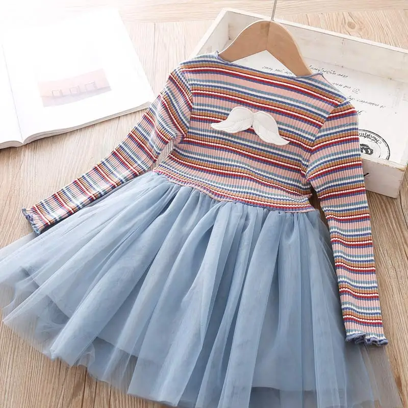 Осеннее платье Menoea для девочек Модное детское вечеринок 2020 цветная одежда в