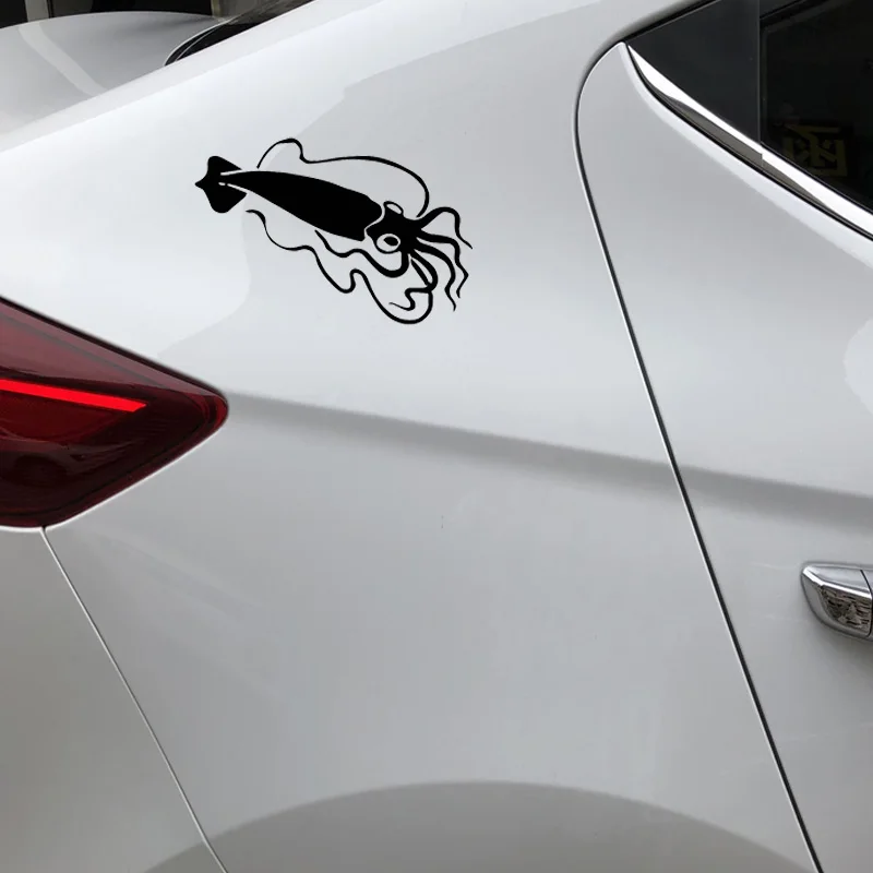 YJZT 10CM*14.9CM Classic Squid Decals Family Car Leisure Stickers Ddecoration Black/Silver C30-0268 | Автомобили и мотоциклы