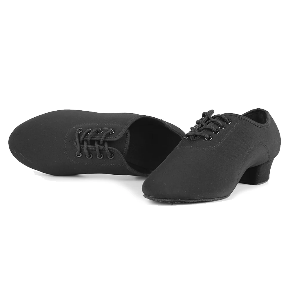 HROYL New Modern Dance Shoes Men Women Latin Ballroom Salsa Dance Shoes Low Heel Tango Dancing Shoes Professional Black/Red