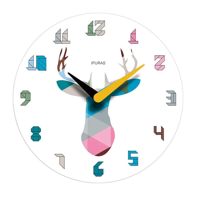 

Color Painting Wall Clocks Home Decor Living Room Simple Clock Modern Design Mute Decoration Decorative Wall Clock