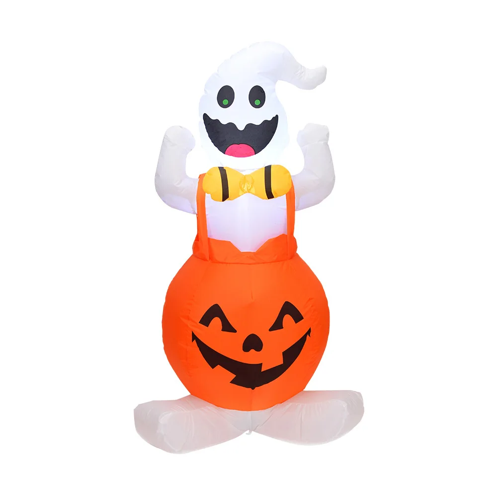 

Inflatable Pumpkin with Ghost 120cm High Inflatable Halloween Ghost on Pumpkin for Halloween Party Outdoor Yard Funny Decoration
