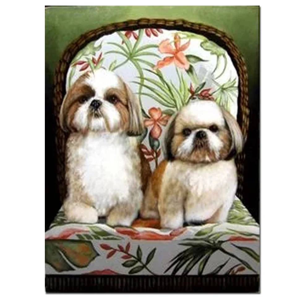 Shih Tzu Алмазная мозаика 5d DIY вышивка распродажа полная квадратная круглая 3d