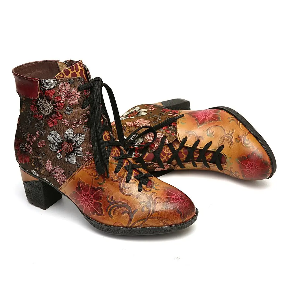 Женские сапоги на молнии SOCOFY черные удобные из натуральной кожи высоком каблуке