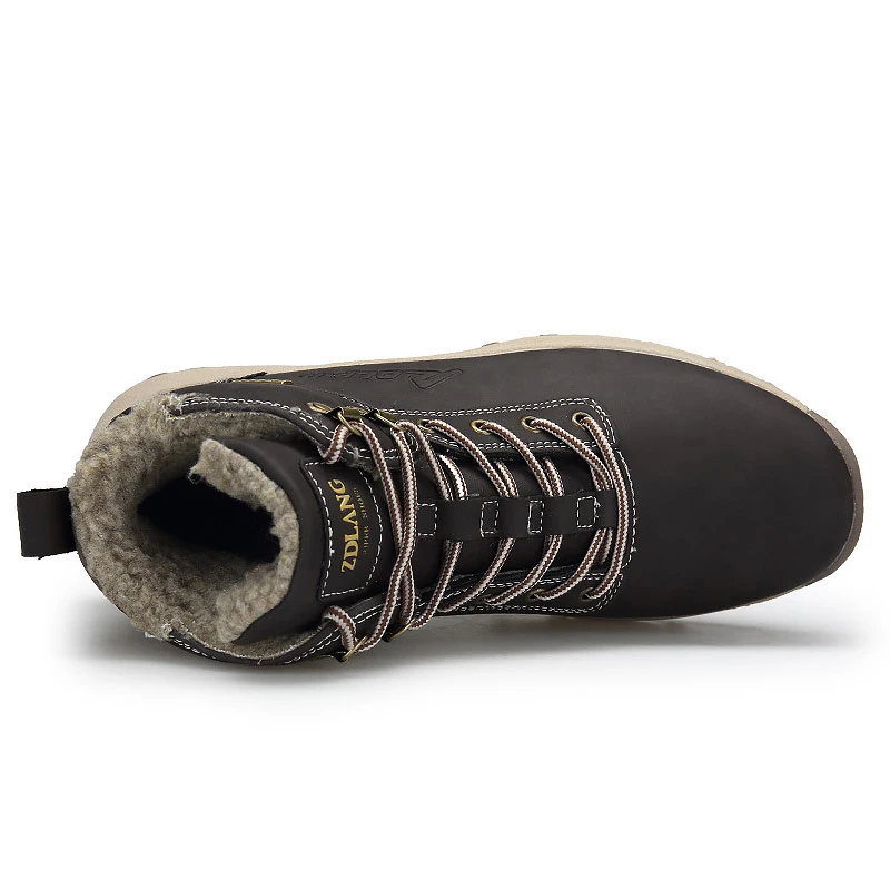 Большие размеры 45-47 модные зимние ботинки Зимние Теплые ботильоны на танкетке со