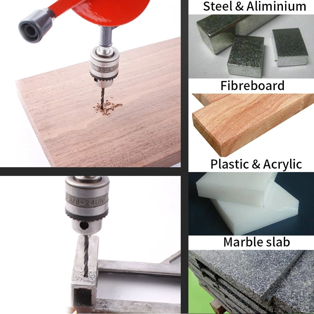 

1/4inch Portable Hand Crank Drill Double Pinions Mini Manual Drill For Wood Plastic Double Gear Twist Drill Bit With Keyless