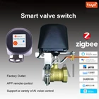 Zigbee водяной клапан, Wifi, управление газовым клапаном, управление через приложение, автоматическая работа с датчиком воды Alexa Smartthings Ewelink Tuya Smart Life
