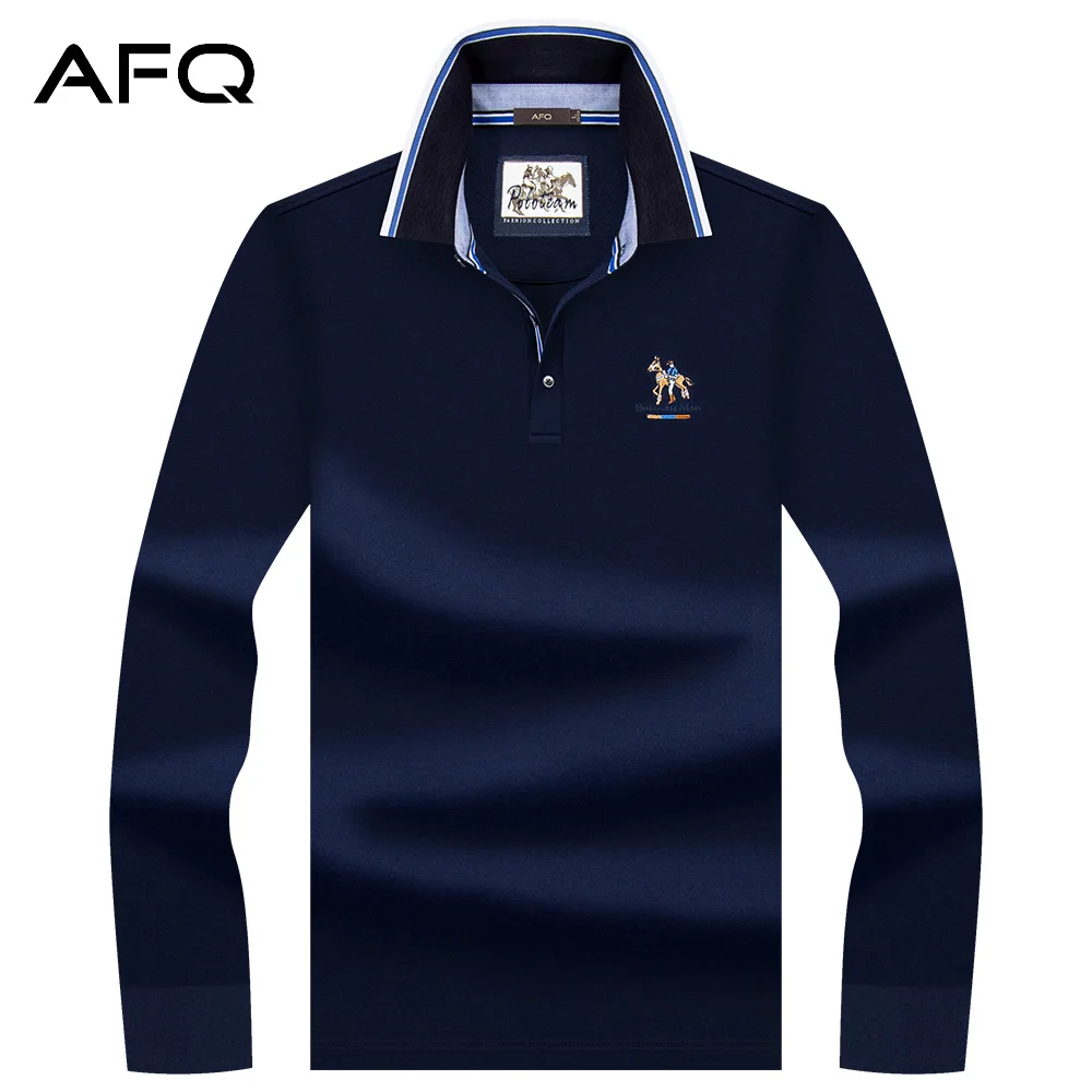

2021 Spring Paul Shirt Solid Colour Collar Men's Long-sleeved T-shirt Business Cotton Lapel Body Shirt POLO Shirt