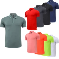lapel sport shirts outdoor trainning badminton short sleeve fashion men running soccer jerseys golf breathable tee