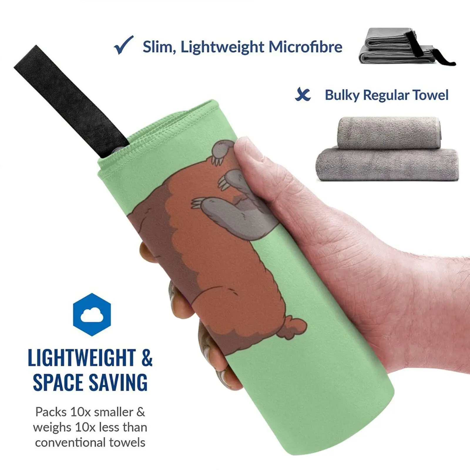 Спящая Ленивец обнимающая лама быстросохнущее полотенце для спортзала