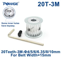 powge arc htd 3m timing pulley 20 teeth bore 4566 35810mm for width 15mm 3m synchronous belts htd3m pulley 20t 20teeth