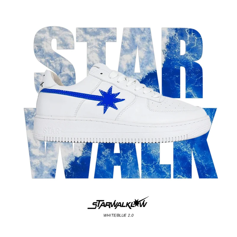 

STARWALK LOW2.0 White Blue Meteor Autumn New Casual Men's Sports Shoes Trend Net Red Board Shoes Ins Hot Summer 2021
