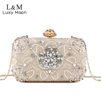 crystal clutch bag wedding women pearl luxury designer evening bag purse and handbag silver party shoulder bag sac femme x469h
