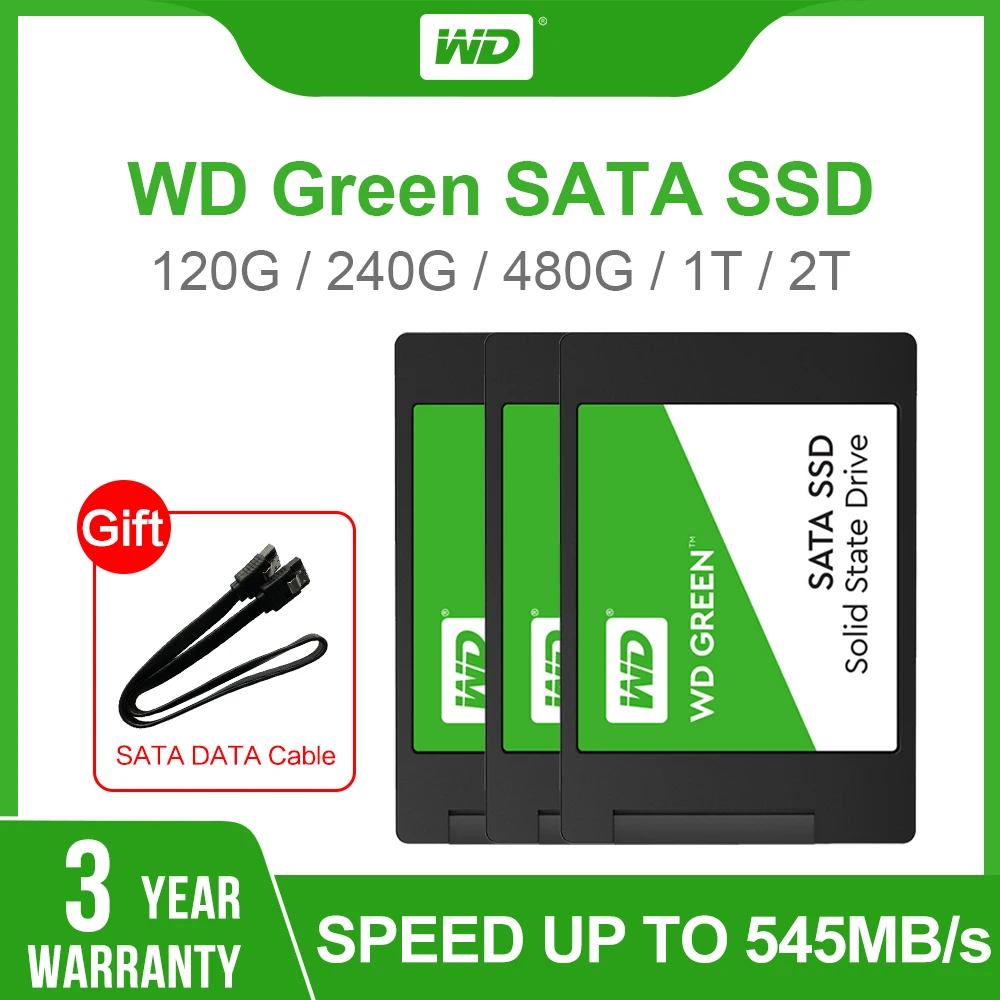 Внутренний твердотельный накопитель Western Digital WD GREEN SSD 120 ГБ 240 Гб SATA3 2 5 дюйма 480 1 ТБ