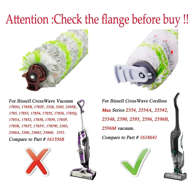 

Promotion!2554A Roller Brush Filter Set for Bissell Crosswave Cordless Max Series 2554 2593 2590 2596 Wet Dry Vacuum Cleaner Par