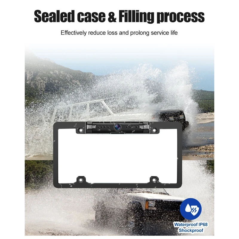 

170 Degree Car License Plate Backup Camera WiFi Wireless Rear View Cam for Android IOS