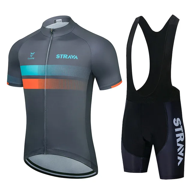 

New 2021 STRAVA Cycling Jersey Set Breathable Bicycle Clothing Riding Bike Clothes Short Sleeve Sports Cycling Set Ropa Ciclismo