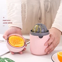 mini manual lid rotation press juicing cup orange squeezer hand juicer citrus for lemon lime grape fruit with strainer container