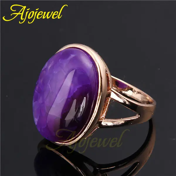 Бренд Ajojewel Размер 7 и 9 Anel Masculino зеленый/красный/пурпурное каменное кольцо для женщин - Цвет основного камня: Фиолетовый