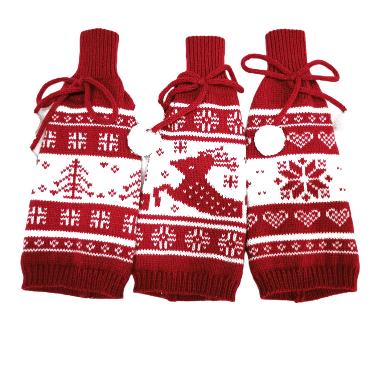 Трикотажные крышки бутылки вина креативные милые Рождественская елка Лось