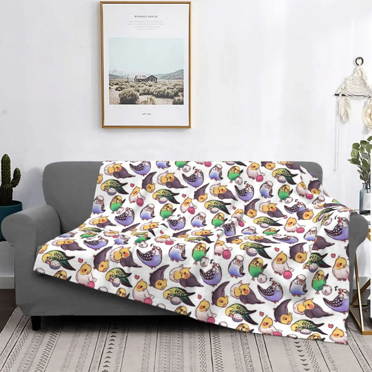 

Budgies & Cockatiels-Manta a cuadros, colcha para cama, sofá, manta a cuadros, colcha, 220x240