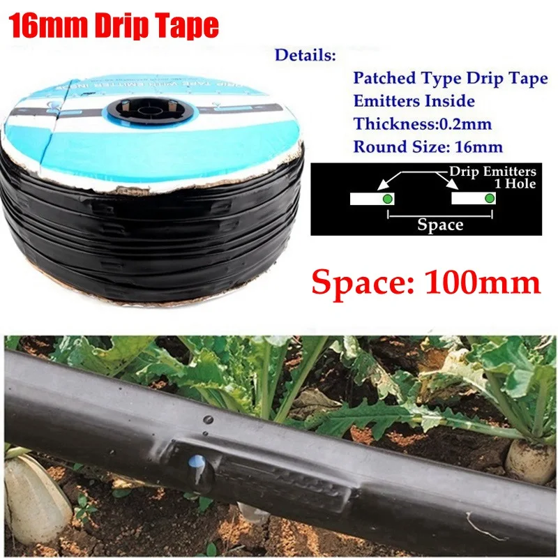 Space 100mm 1000 м/рулон 16 мм капельная лента сельскохозяйственное Капельное орошение системы Soaker шланг теплица под пленкой капельный шланг - Цвет: Space 100mm