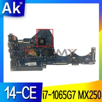 akemy 14 ce motherboard for hp tpn q207 14 ce 14 ce3028tx dag7almb8c0 laptop mainboard with i7 1065g7 cpu mx250 v2g gpu