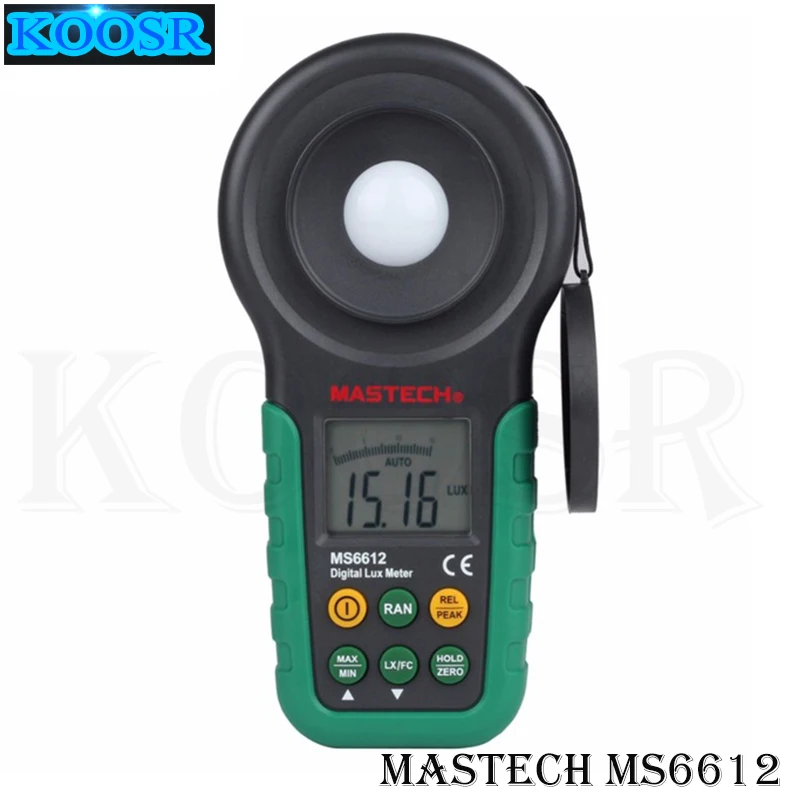 Цифровой многофункциональный Luxmeter Mastech MS6612 Высокая точность 200000 люкс Измеритель