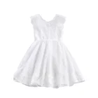 Платье для девочек с цветочной вышивкой, летние вечерние платья принцессы для девочек, кружевные трапециевидные платья для свадебной церемонии, детская одежда