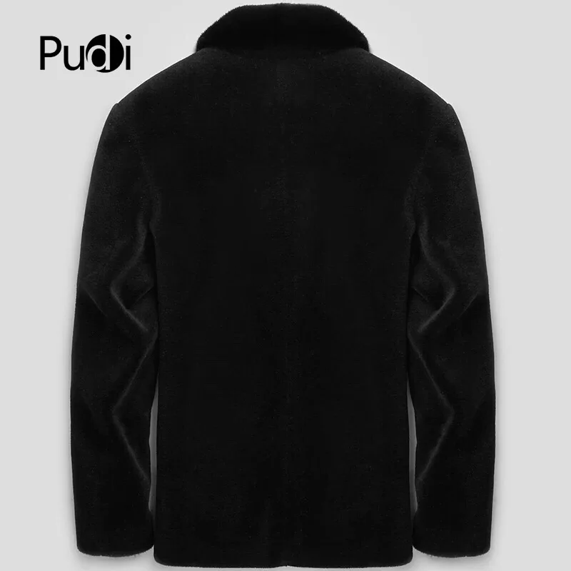 PUDI Men coats new fashion wool short jackets with real fox collar fall winter casual outwear MT808