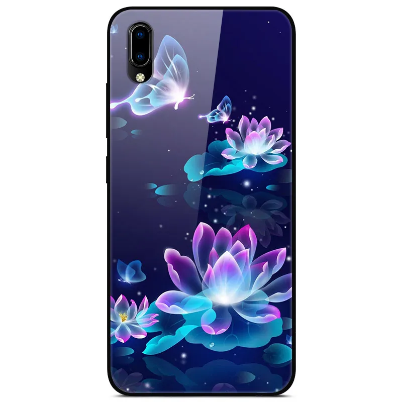 F для VIVO Y91C чехол VIVOY91C стеклянный жесткий чехол для телефона для VIVO Y91i чехол VIVO Y91 C мягкий бампер чехол закаленное для Vivo Y93 Y 93 - Цвет: 45