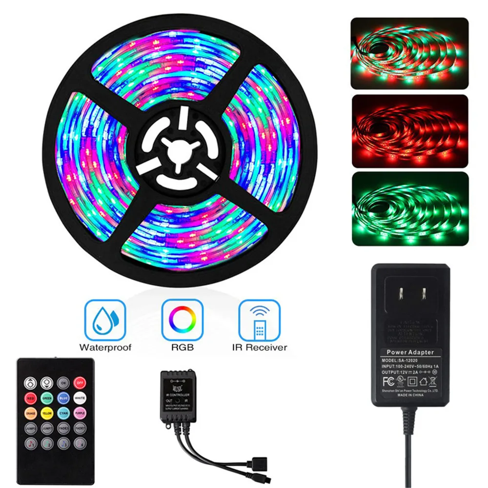 LED Strip light Music sync RGB tape SMD 2835 12V Waterproof ruban flexible ribbon diode for neon Party Decorative lights 5M lamp