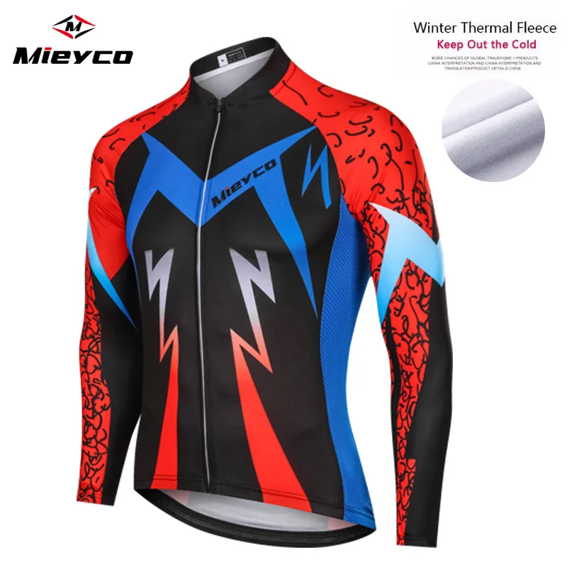

Зимние теплые флисовые майки для велоспорта Invierno Ropa Ciclismo, одежда для велоспорта с длинным рукавом, одежда для горного велосипеда, спортивна...