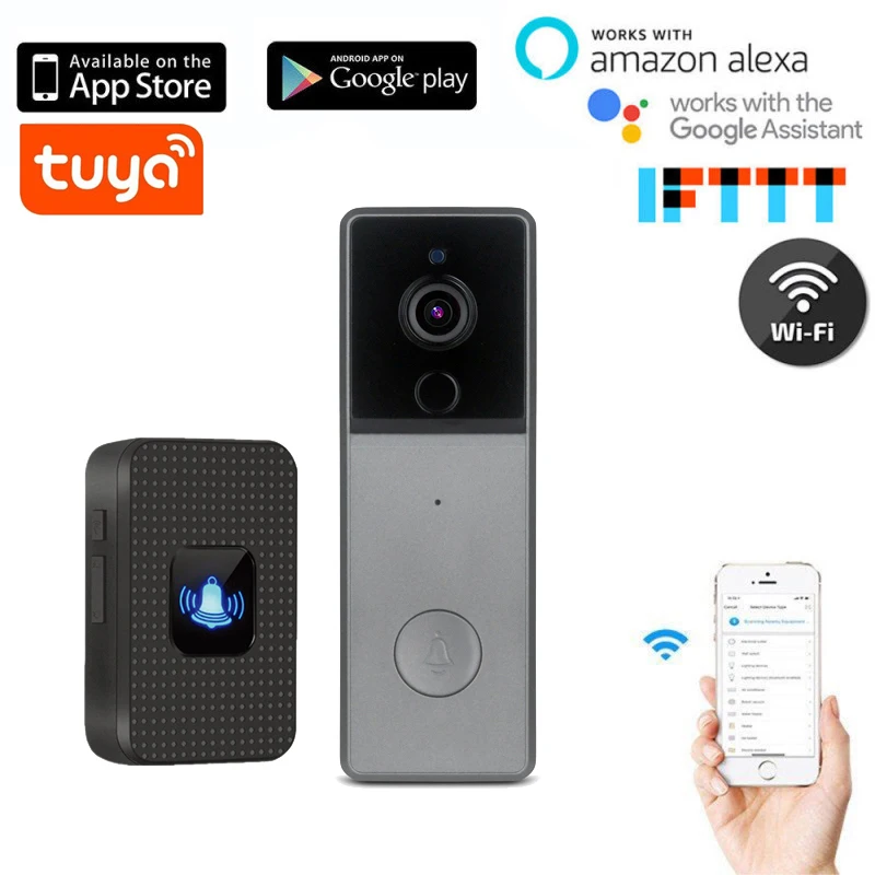 

Tuya WIFI Doorbell Smart Home Wireless WiFi Video Doorbell Intercom Security Outdoor Door Camera 1080P HD Home Monitor PIR