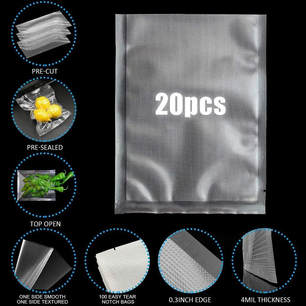 20 шт. пакеты для вакуумной упаковки продуктов|Целлофановые и пластиковые пакеты|