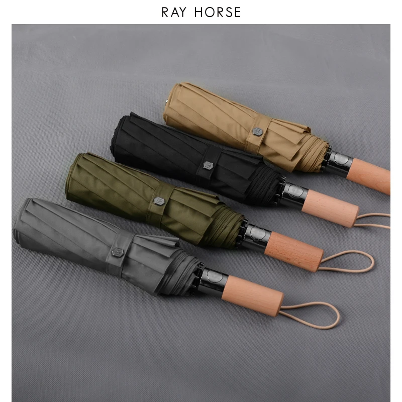 Зонт мужской RAYHORSE 10K 3 складной автоматический для работы от солнца и дождя -