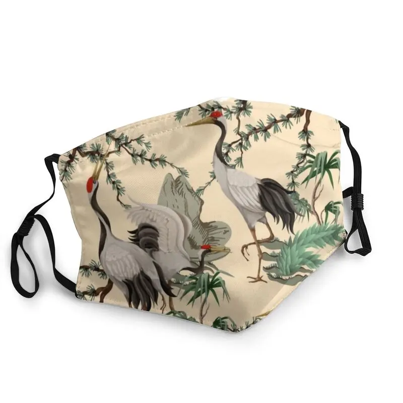 

Breathable Japanese Crane Bird Art Mouth Face Mask Adult Unisex Anime Mask Men Women Anti Haze Dust Protection Respirator Muffle