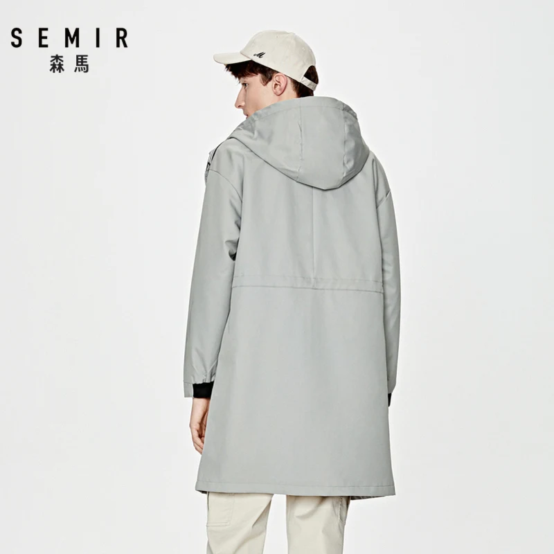 Тренчкот SEMIR Мужской Свободного Покроя трендовая ветровка средней длины с