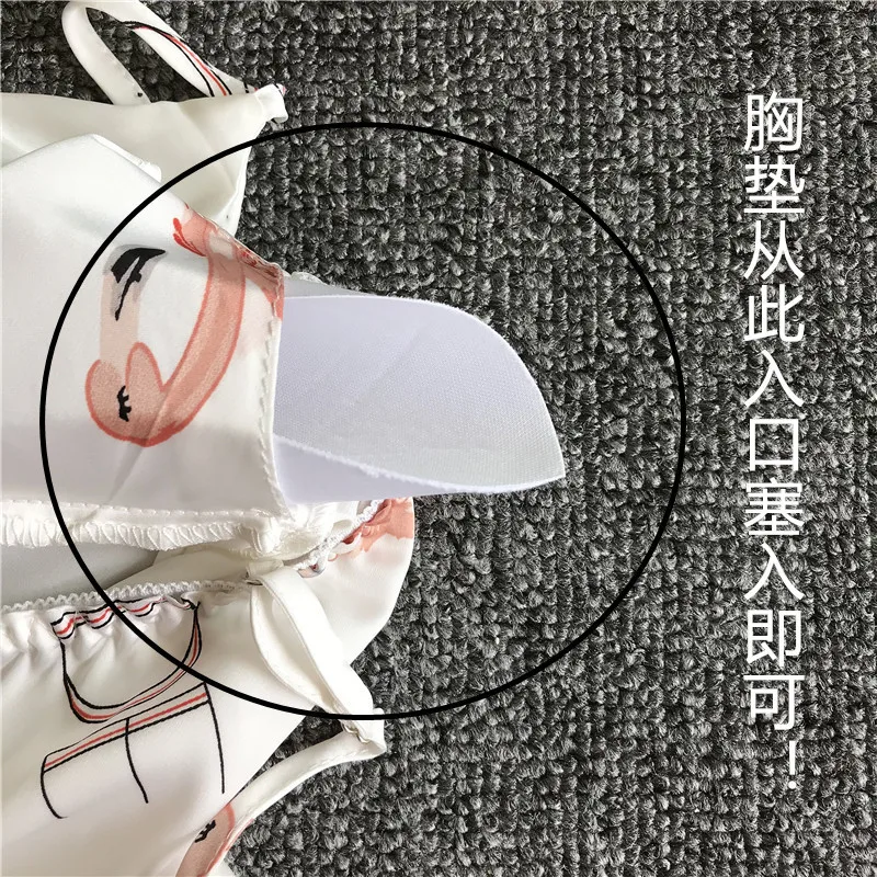 

2021 Flamingo Pajamas Satin Pijama Lounge Wear Nightie Sleepwear Set Women Sexy Nightwear