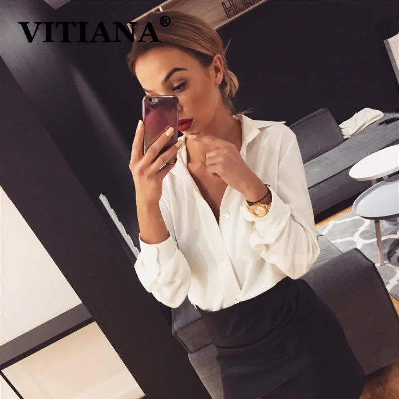 VITIANA Повседневная рубашка с длинным рукавом женская блузка весна 2020 женские