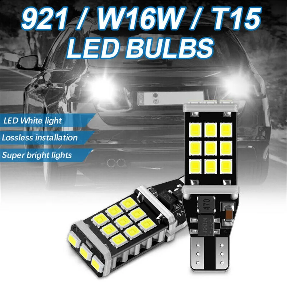 

4pcs T15 W16W LED Backup Light Reserve Lamp Canbus Bulbs 3030 24chips NO Error High Power LED Canbus 921 912 W16W Car LED Bulb