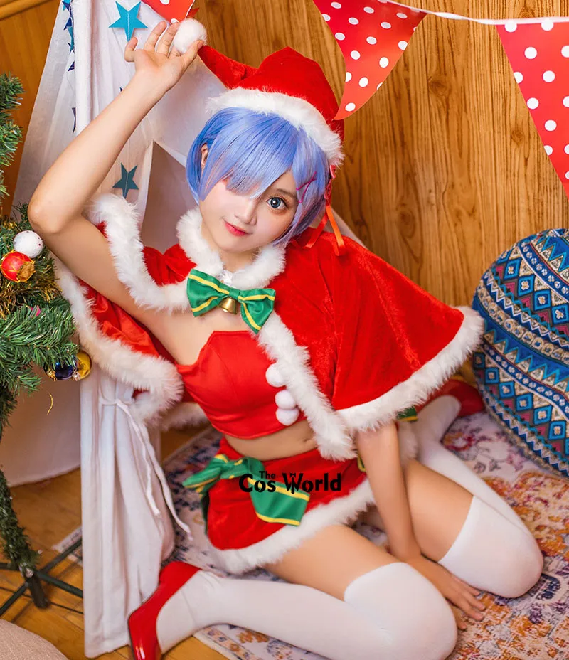 Рождественская накидка Re Zero Kara Hajimeru Isekai Seikatsu Remu Топы платье униформа наряд Аниме