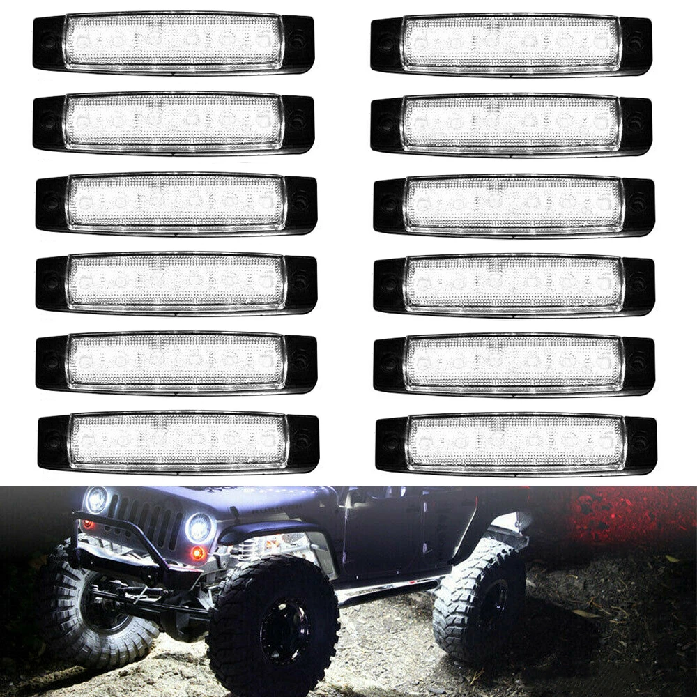 

LED Rock Lights White 12 Pods Underbody Light For Jeep Off-Road Truck UTV Boat