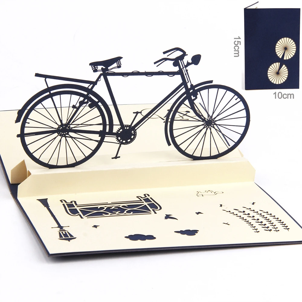 

Graduation Gift Greeting Card Birthday Wishes Post Cards Birthday Gift Anniversary Gift Hollowed Out Bicycle