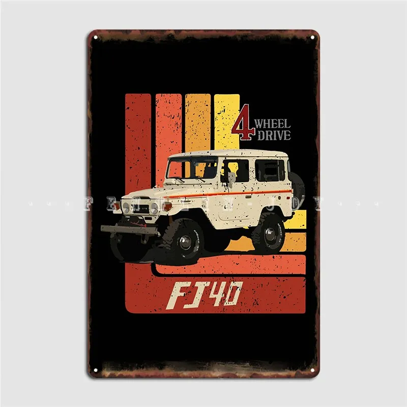 

Retro Land Cruiser Fj40 Metal Sign Cinema Garage Design Wall Decor Party Tin Sign Poster