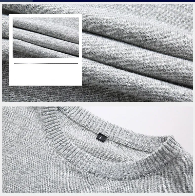 

4Color solid color 3XL mens pullover sweaters Autumn solid cotton O neck sweater jumpers Winter male knitwear man Pullover