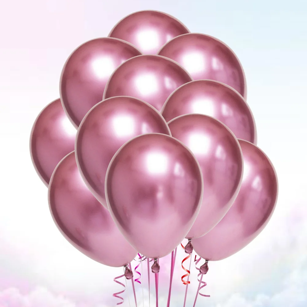 

50pcs 10 Inches Latex Thicken Balloons Metallic Color Party Ornaments Supplies (Golden)
