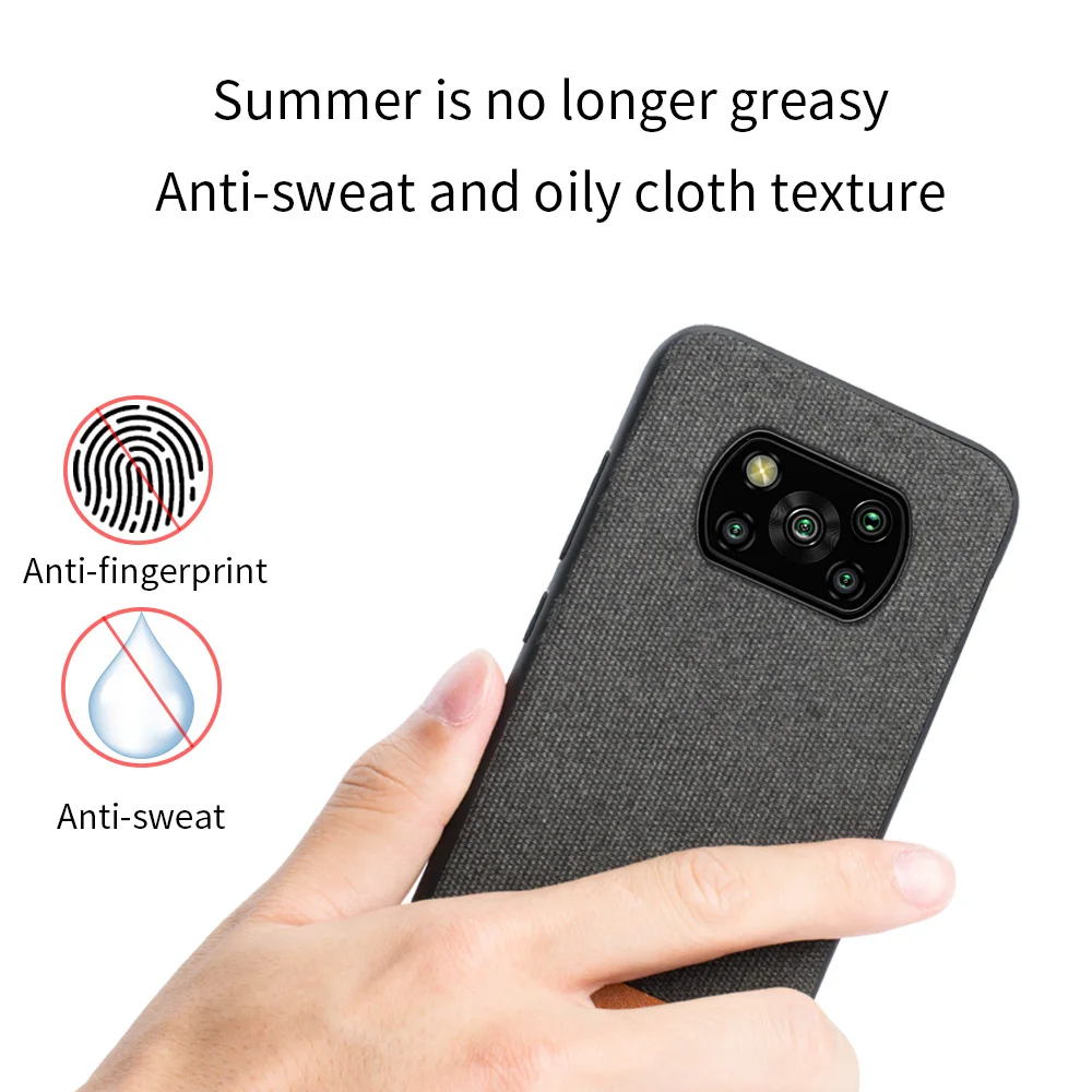 LANGSIDI Fabric Man business Magnetic case For POCO F3 GT POCO X3 NFC F1 F2 PRO Canvas shockproof coque For Poco X3 pro M3 PRO