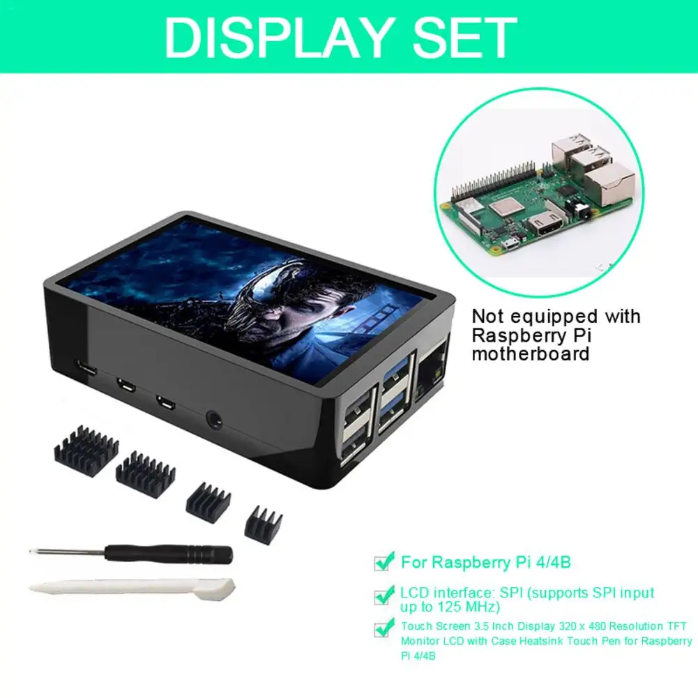 touch screen 3 5 inch display 320 x 480 resolution tft monitor lcd with case heatsink touch pen for raspberry pi 44b free global shipping