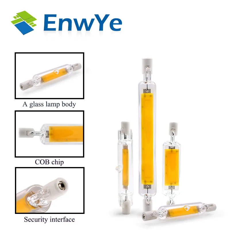 EnwYe COB R7S светодиодный сменный галогенный прожектор 3 Вт 5 8 10 78 118 теплый белый